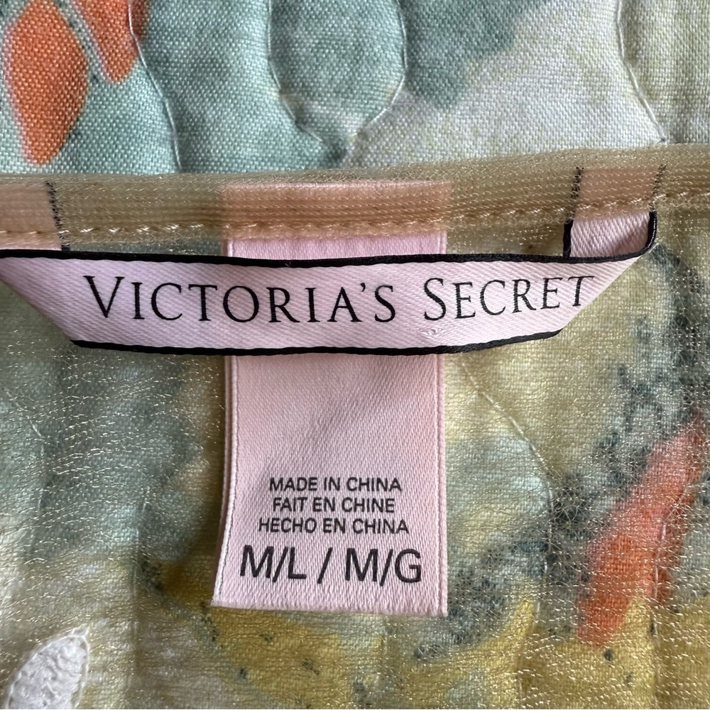 Victoria's Secret Floral Lace Bridal Robe Cream Elegant Romantic size M L - Picture 14 of 15